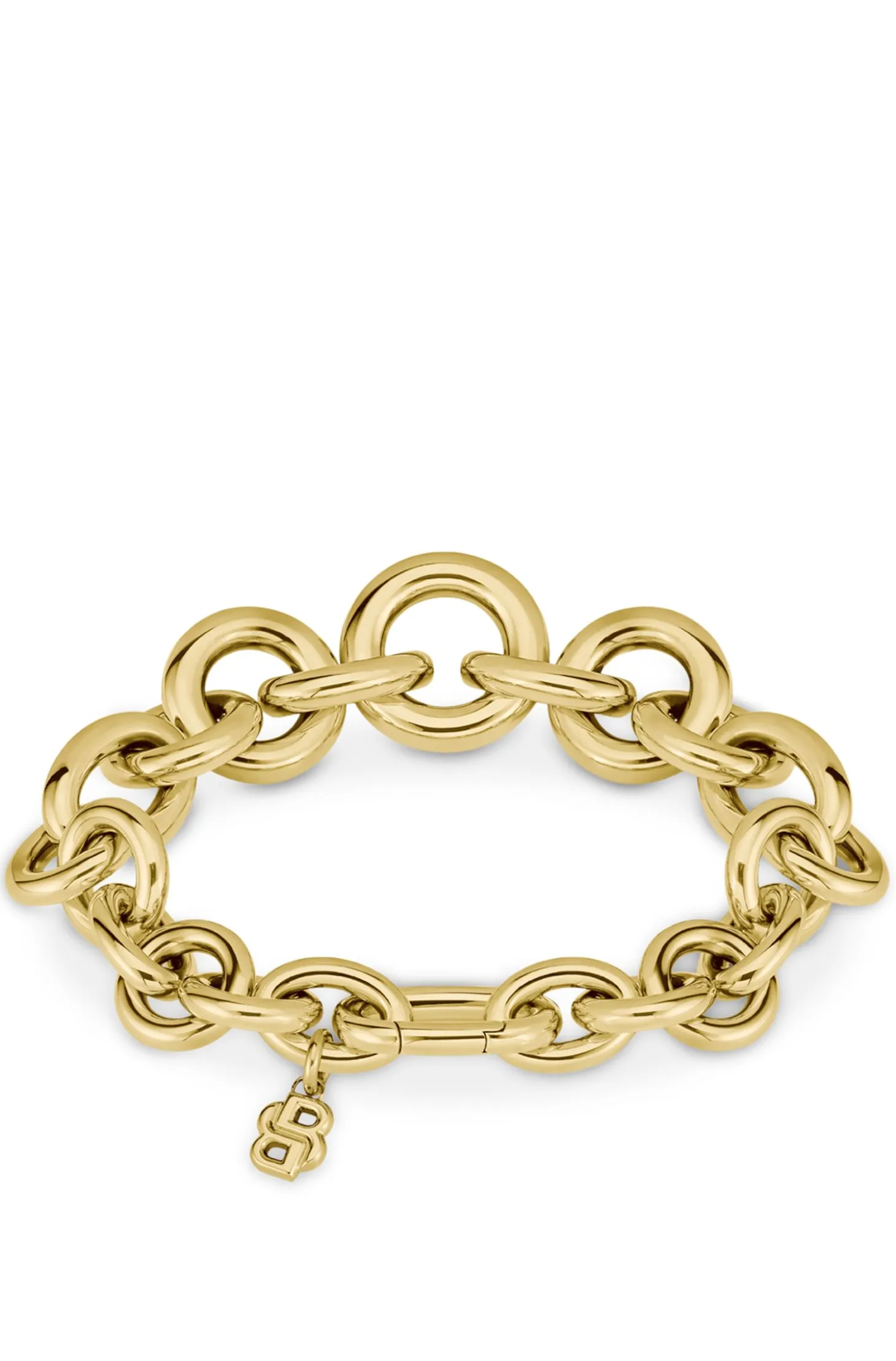 Goldfarbenes Armband mit runden und ovalen Gliedern