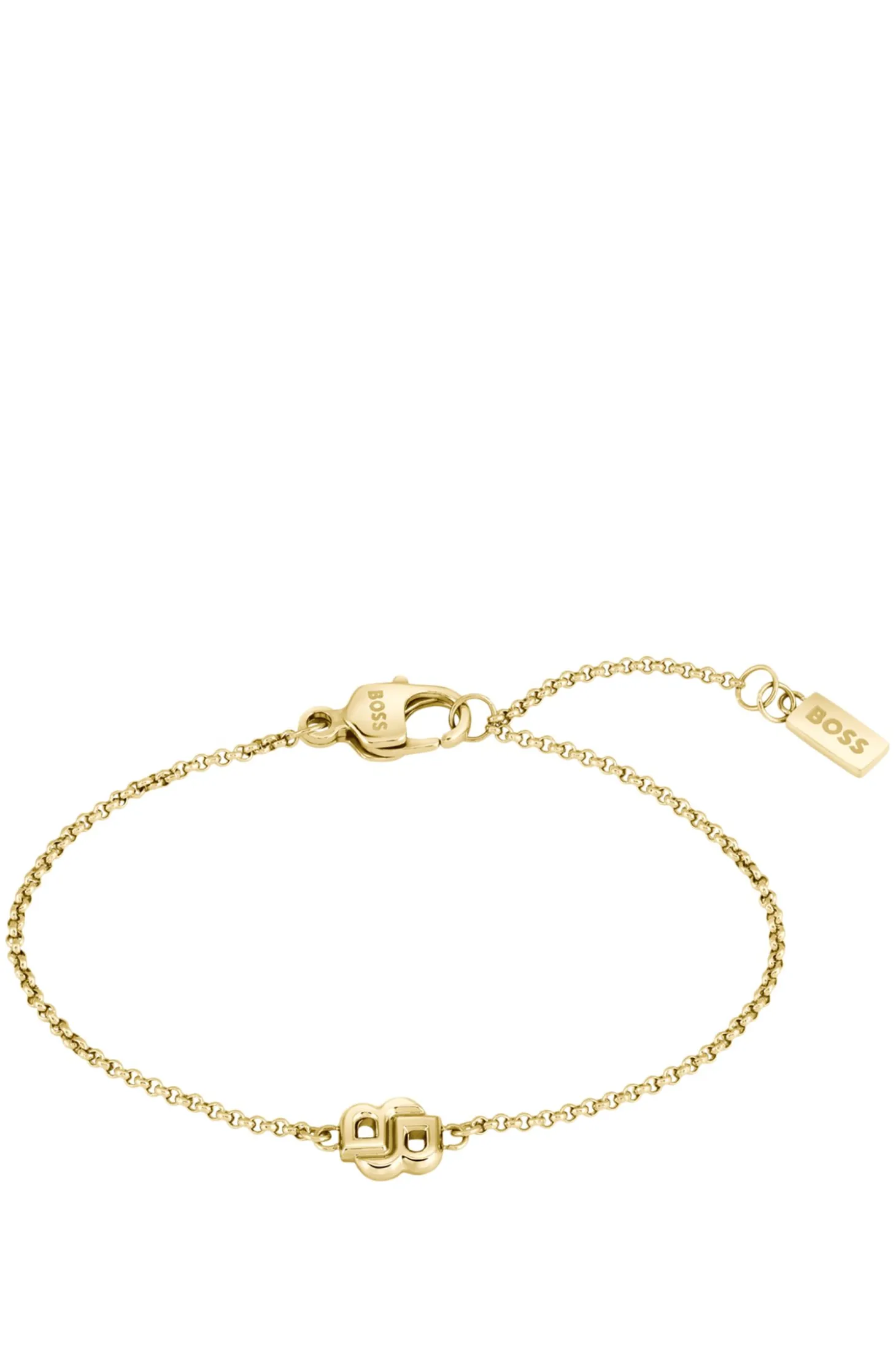 Goldfarbenes Gliederarmband mit Double-B-Monogramm
