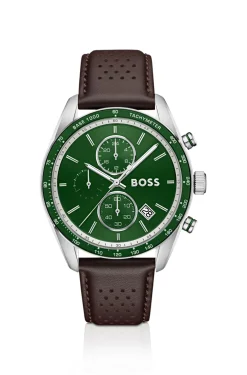 Grand Prix Vitesse Uhr mit grünem Zifferblatt und perforiertem Armband