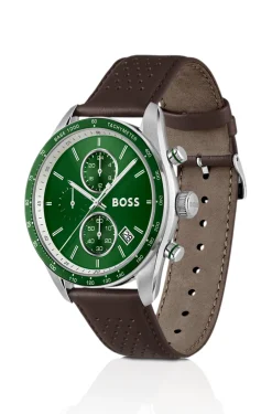 Grand Prix Vitesse Uhr mit grünem Zifferblatt und perforiertem Armband
