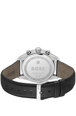 Grand Prix Vitesse Uhr mit schwarzem Zifferblatt und perforiertem Armband
