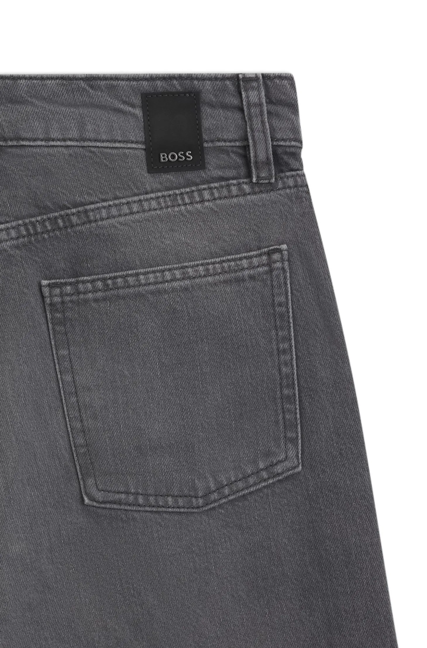 Graue Boyfriend-Fit Jeans aus festem Denim