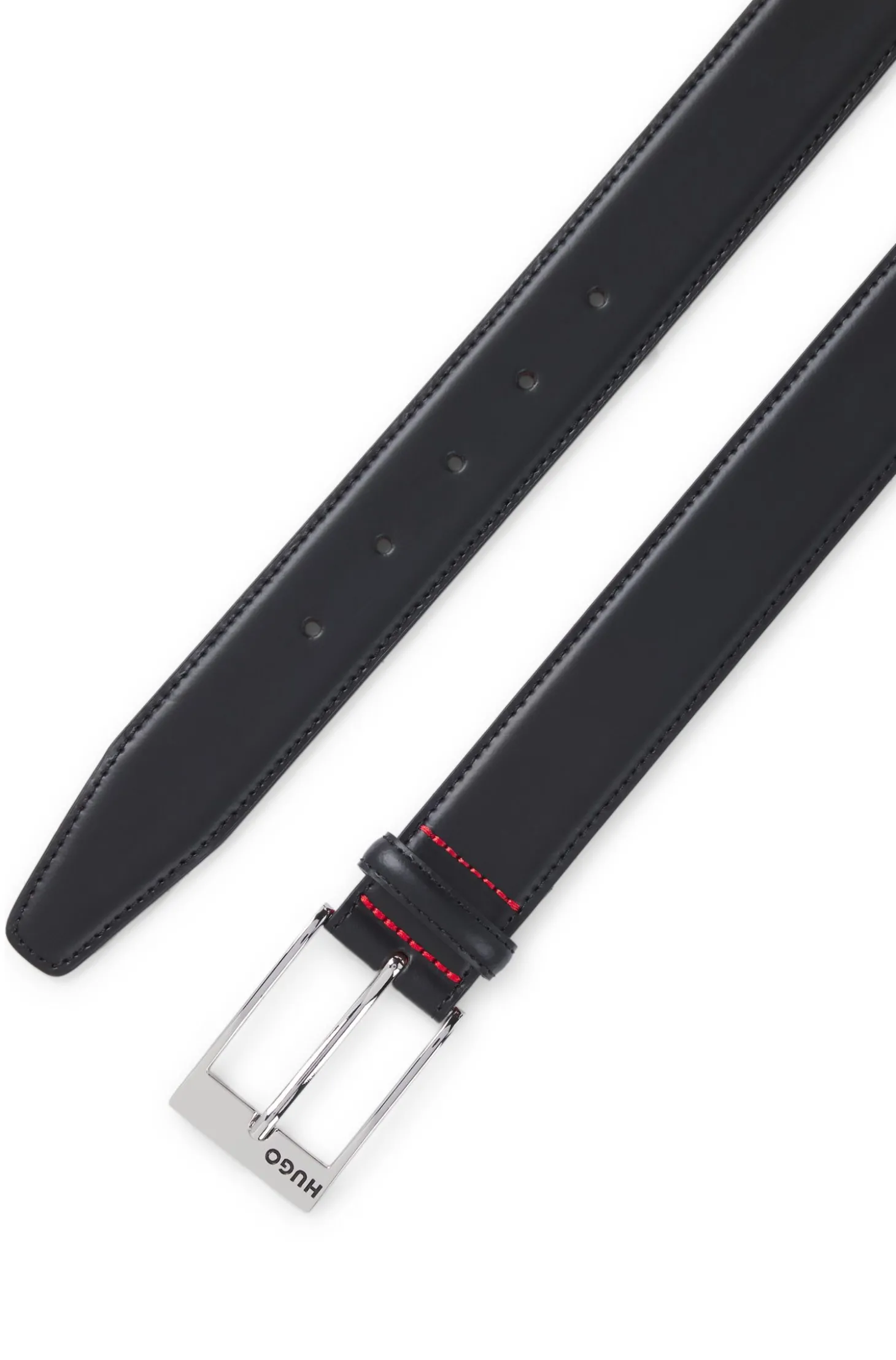 Gürtel aus Lackleder mit roter Innenseite