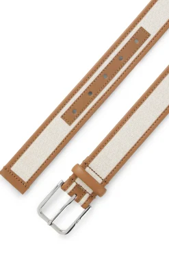 Gürtel aus Leder und Canvas mit Dornschließe