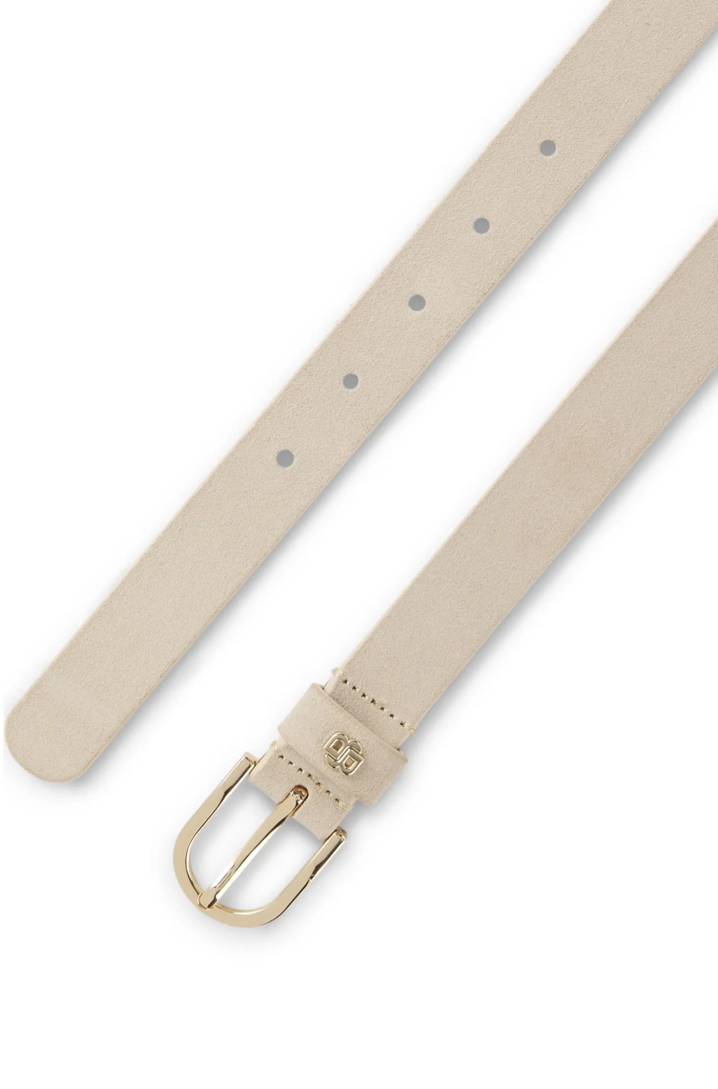 Gürtel aus Veloursleder mit goldfarbenem Double-B-Monogramm