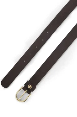 Gürtel aus Veloursleder mit goldfarbenem Double-B-Monogramm