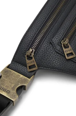 Gürteltasche mit Narbung und Hardware im Antik-Gold-Effekt