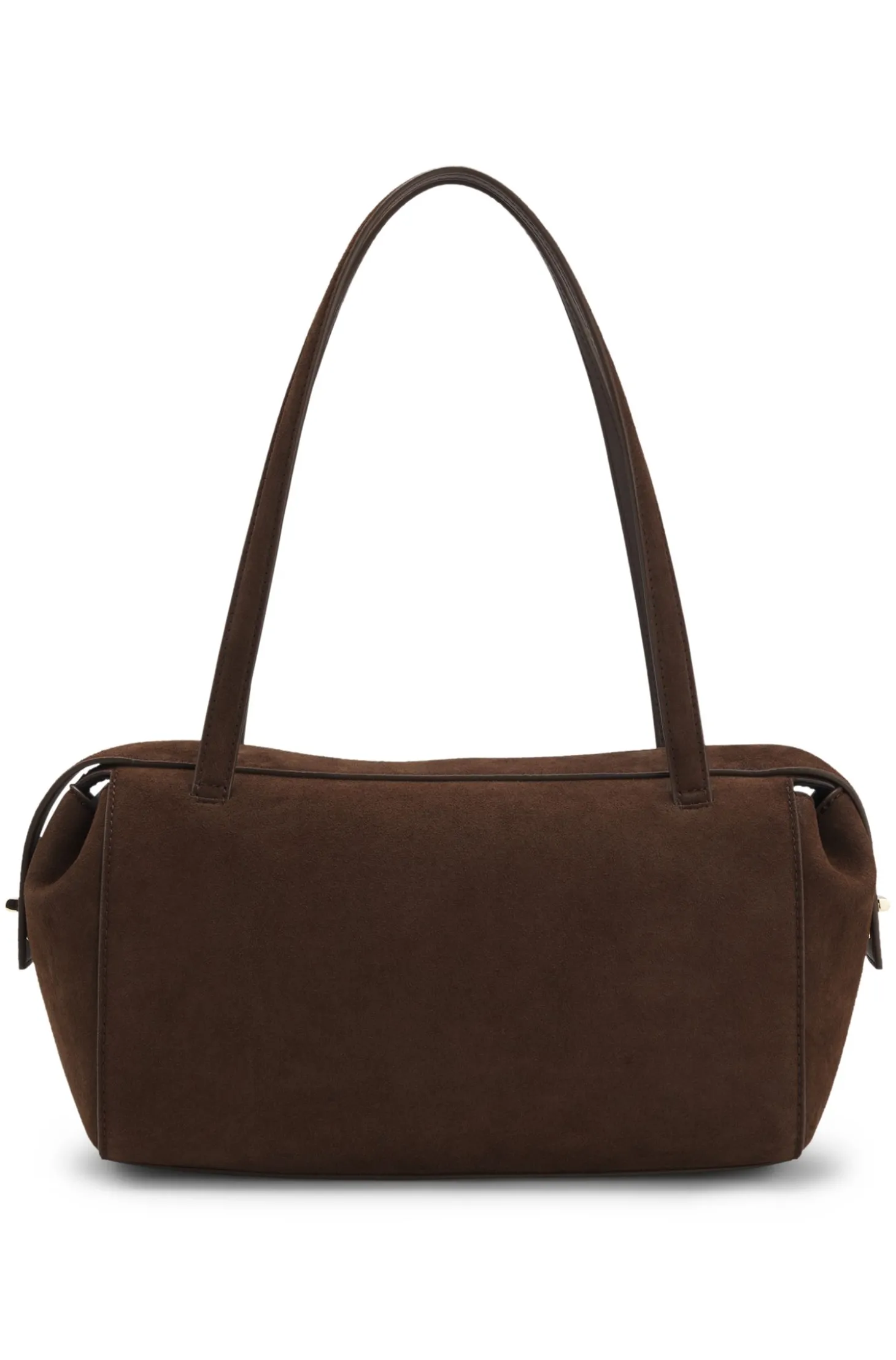Handtasche aus Veloursleder-Imitat mit metallenem Stack-Logo