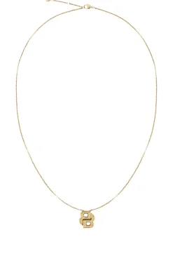 Hellgelbgoldfarbene Halskette mit Double-B-Monogramm
