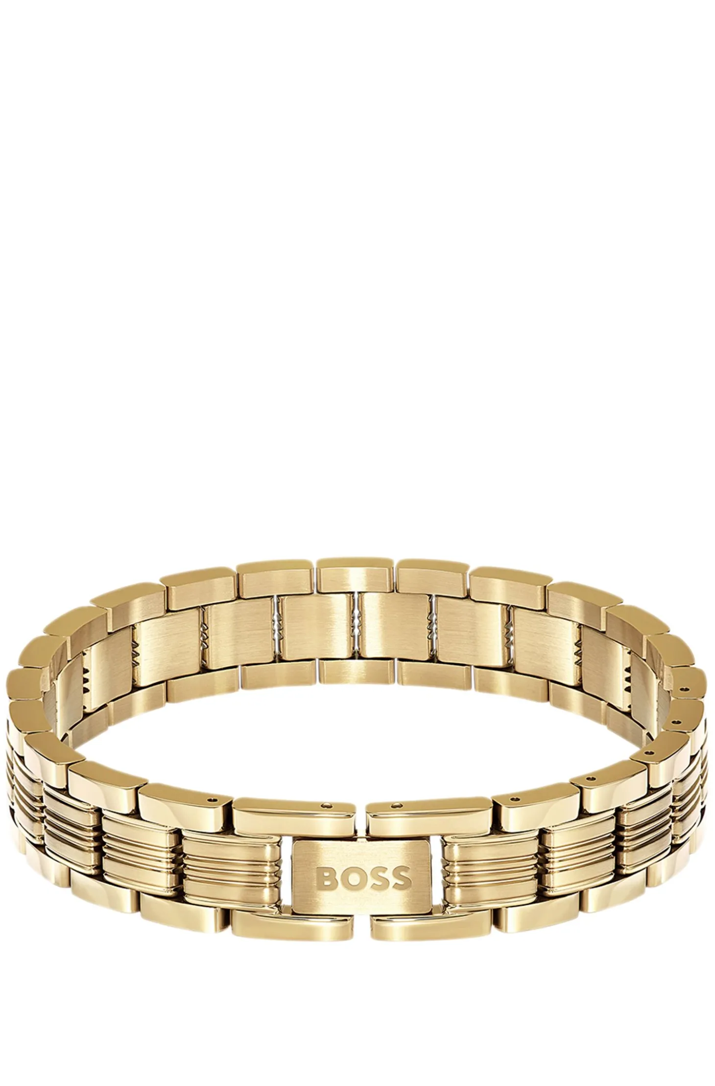 Hellgelbgoldfarbener Armreif mit Multi-Glieder-Design