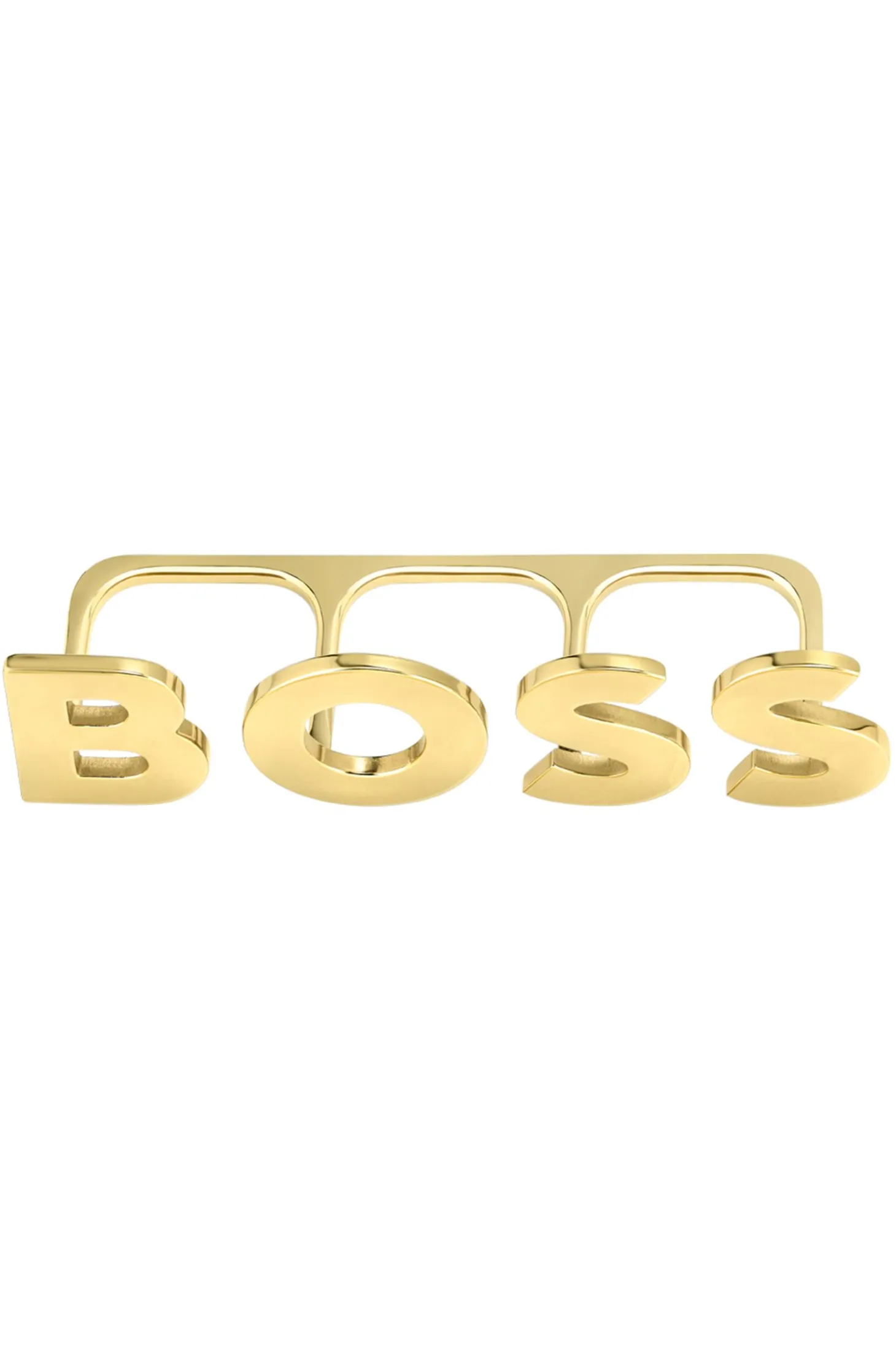 Hellgoldfarbener Knöchelring mit Logo-Buchstaben