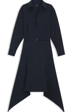 Hemdblusenkleid aus Baumwoll-Popeline mit Gürtel