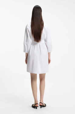 Hemdblusenkleid aus Baumwoll-Popeline mit Gürtel mit Schließe