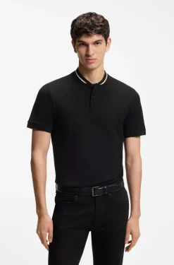 Henley-Poloshirt aus Baumwoll-Piqué