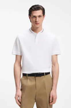 Henley-Poloshirt aus Baumwoll-Piqué