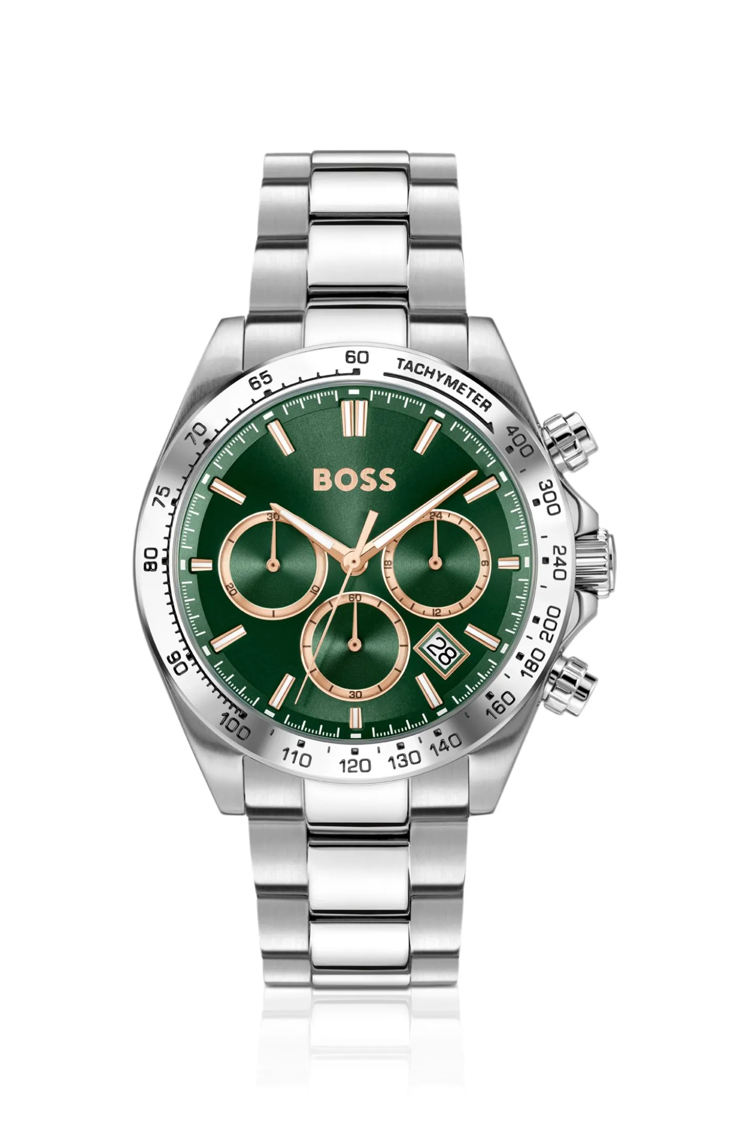 HERO 2.0 Chronograph mit grünem Zifferblatt und Edelstahlarmband