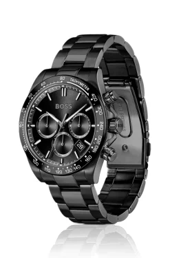 HERO 2.0 Chronograph mit schwarzem Zifferblatt und tonalem Armband