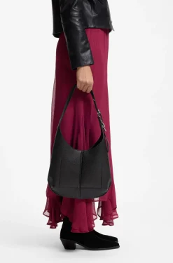 Hobo Bag aus Kunstleder mit geprägtem Logo