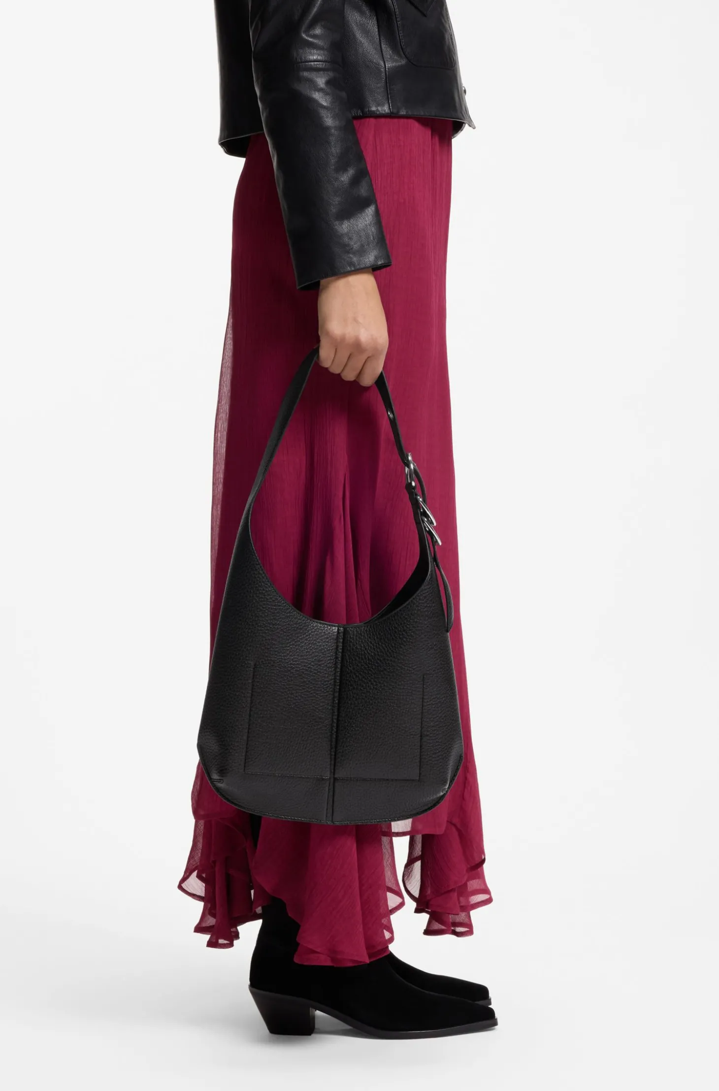 Hobo Bag aus Kunstleder mit geprägtem Logo