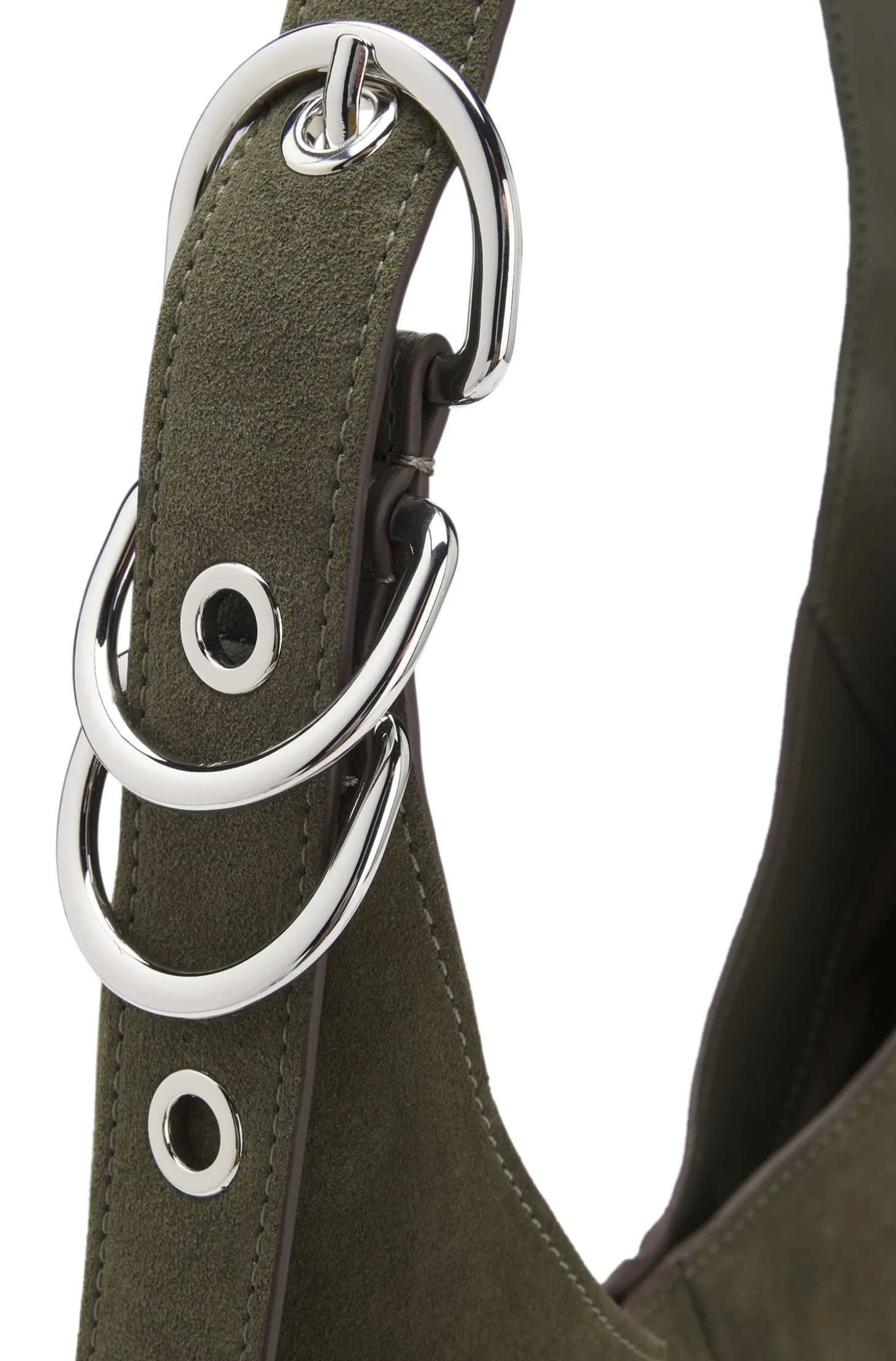 Hobo Bag aus Kunst-Veloursleder mit Metalldetails