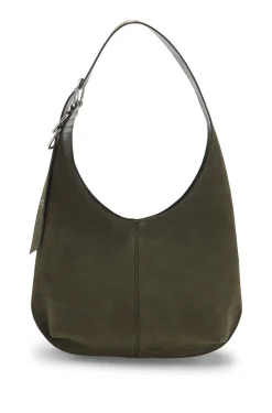 Hobo Bag aus Kunst-Veloursleder mit Metalldetails