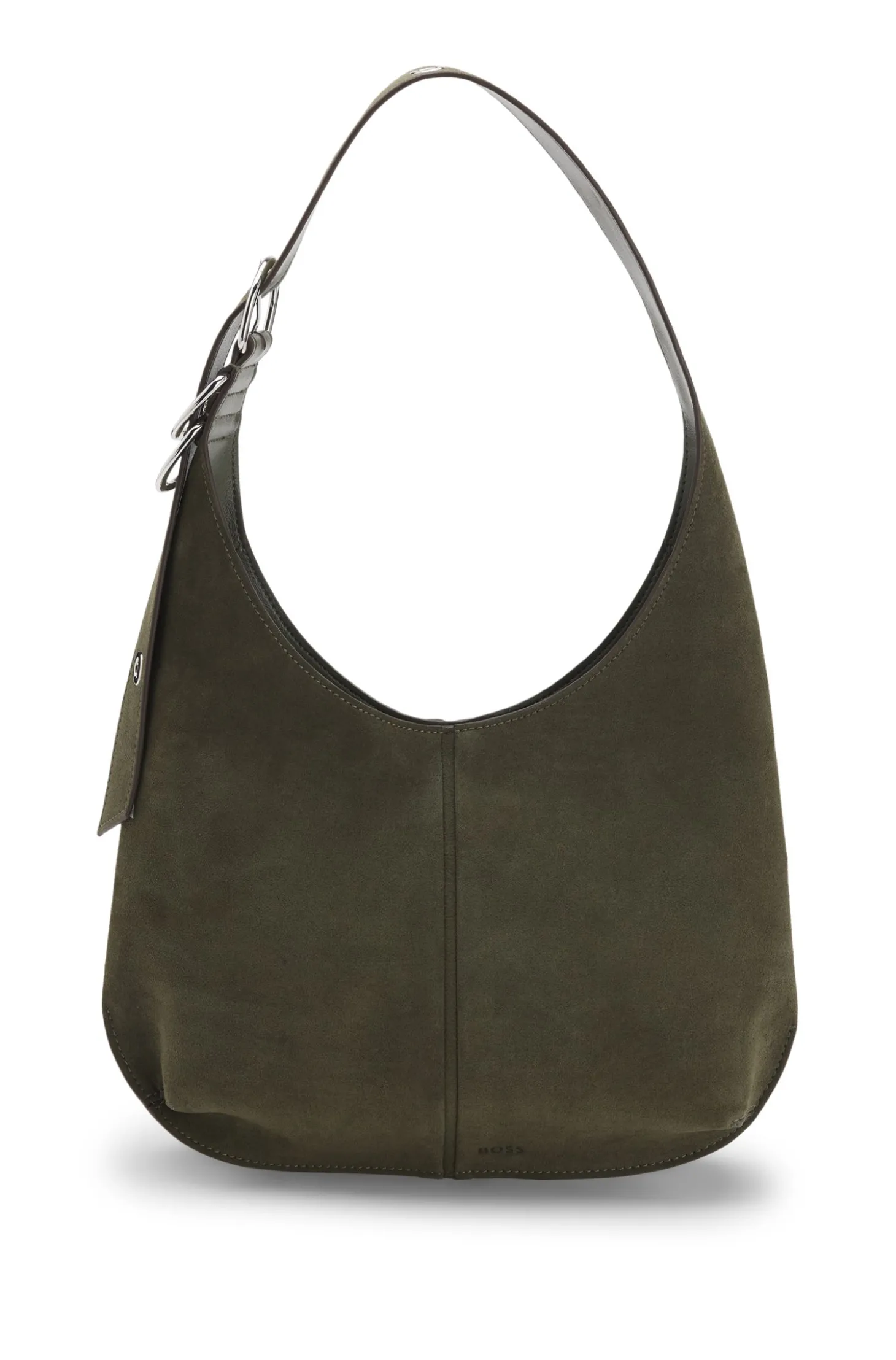 Hobo Bag aus Kunst-Veloursleder mit Metalldetails