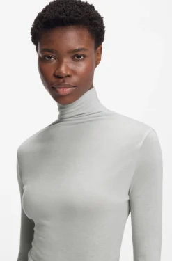 Hochgeschlossenes Top aus softem Jersey