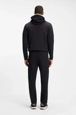 Hoodie aus Baumwoll-Mix mit Reißverschluss und Kontrast-Details