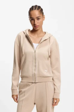 Hoodie aus Baumwoll-Mix mit Reißverschluss und Double-B-Monogramm