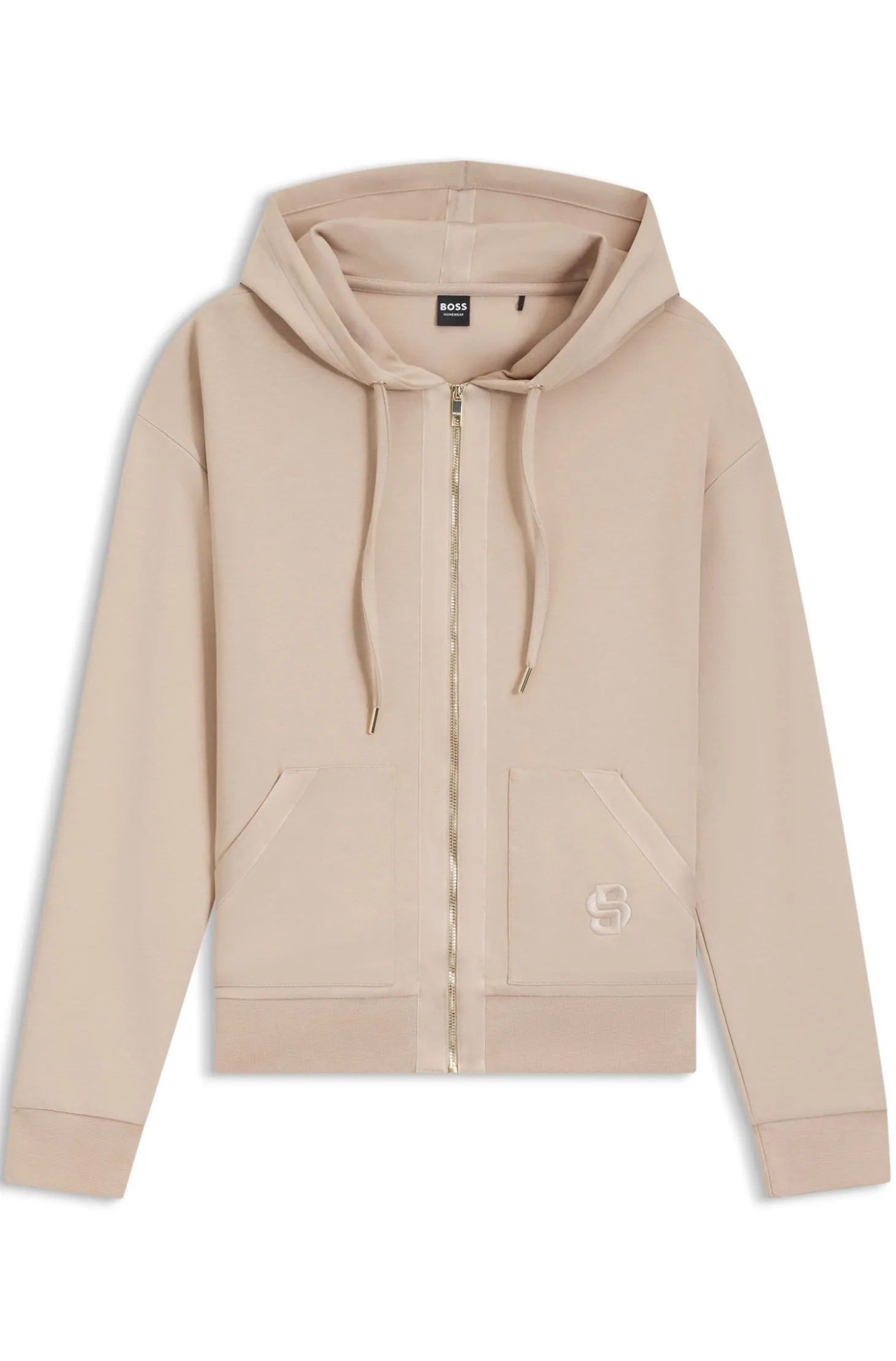 Hoodie aus Baumwoll-Mix mit Reißverschluss und Double-B-Monogramm