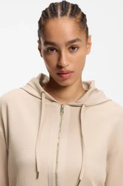 Hoodie aus Baumwoll-Mix mit Reißverschluss und Double-B-Monogramm