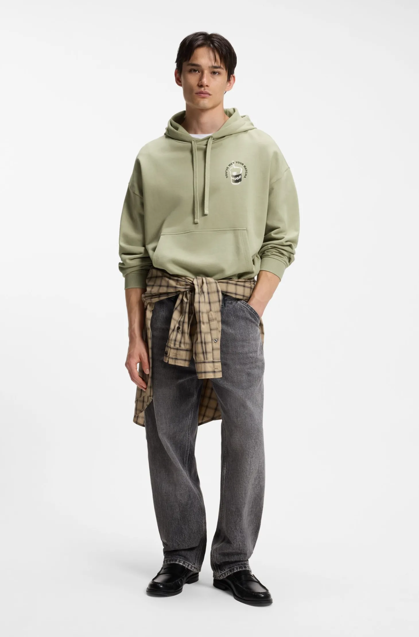 Hoodie aus Baumwoll-Terry mit Logo-Grafik
