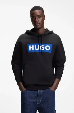 Hoodie aus Baumwoll-Terry mit rechteckigem Logo-Print