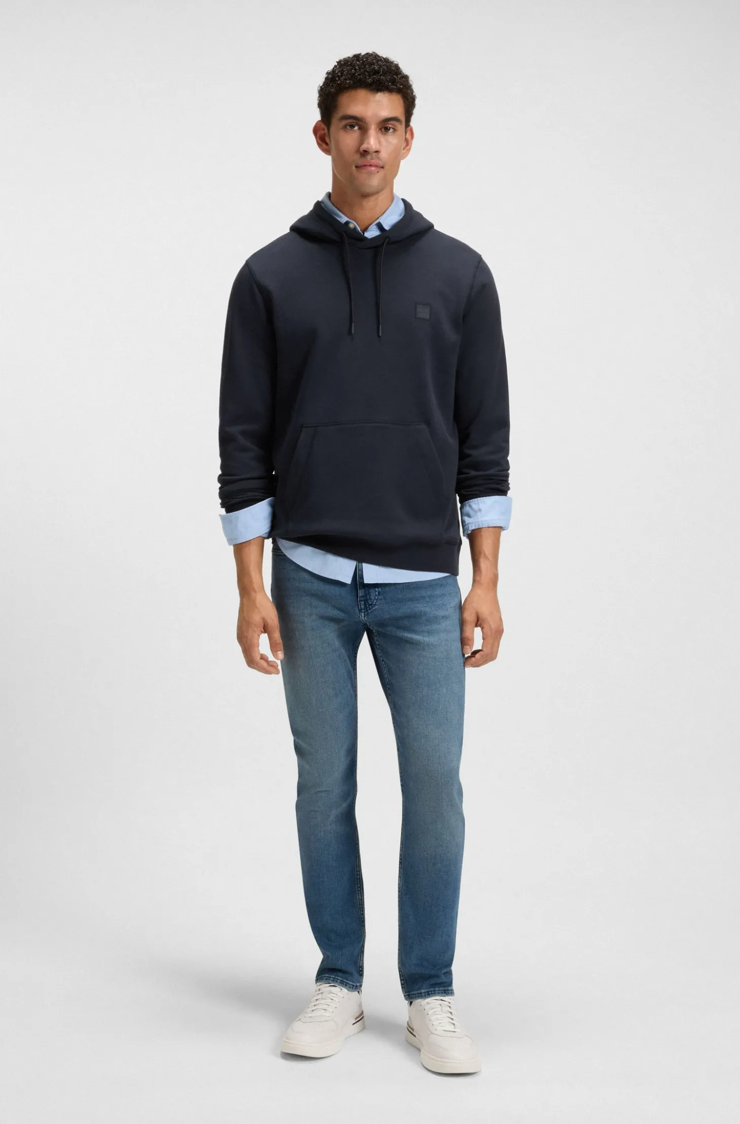 Hoodie aus Baumwoll-Terry mit Logo-Aufnäher
