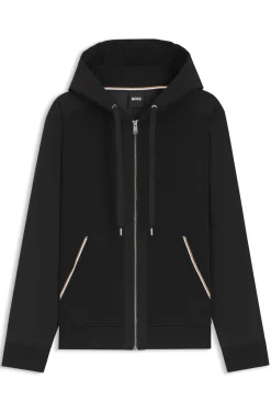 Hoodie aus Baumwoll-Terry mit Signature-Streifen-Besatz