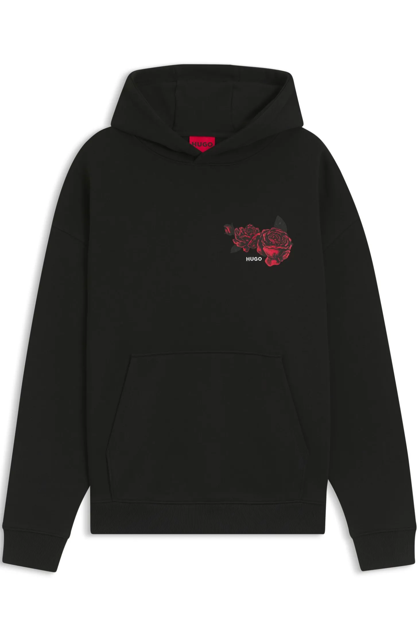 Hoodie aus Baumwoll-Terry mit Rosen-Artwork