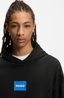 Hoodie aus Baumwoll-Terry mit blauem Logo
