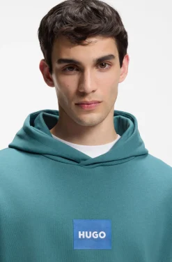 Hoodie aus Baumwoll-Terry mit blauem Logo