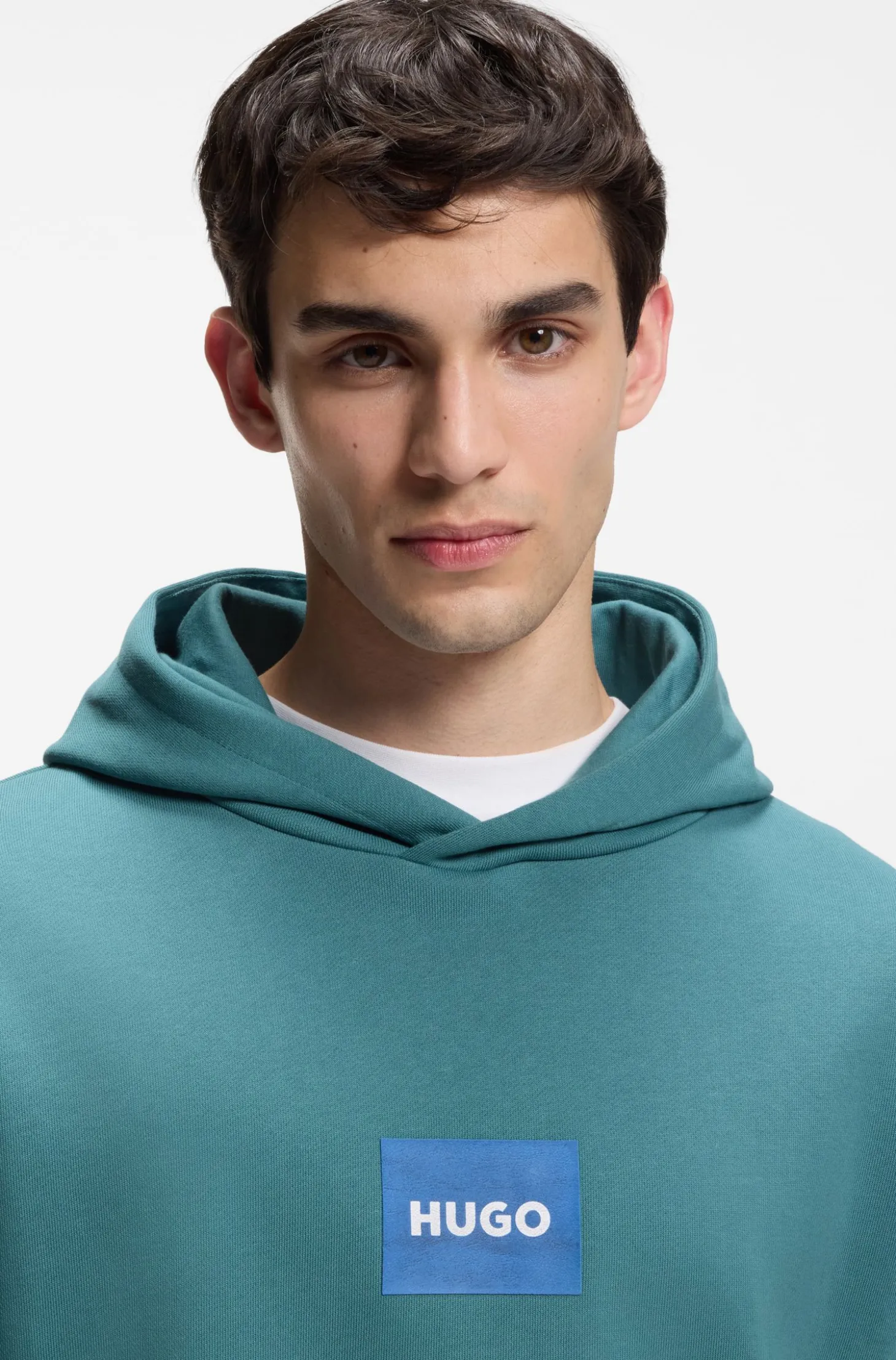 Hoodie aus Baumwoll-Terry mit blauem Logo