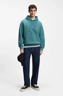 Hoodie aus Baumwoll-Terry mit blauem Logo