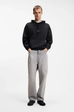 Hoodie aus Baumwoll-Terry mit Logo-Badge