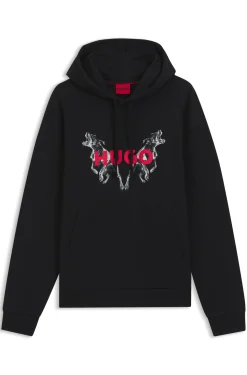Hoodie aus Baumwoll-Terry mit Grafik-Prints von Tieren