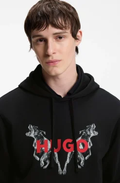 Hoodie aus Baumwoll-Terry mit Grafik-Prints von Tieren