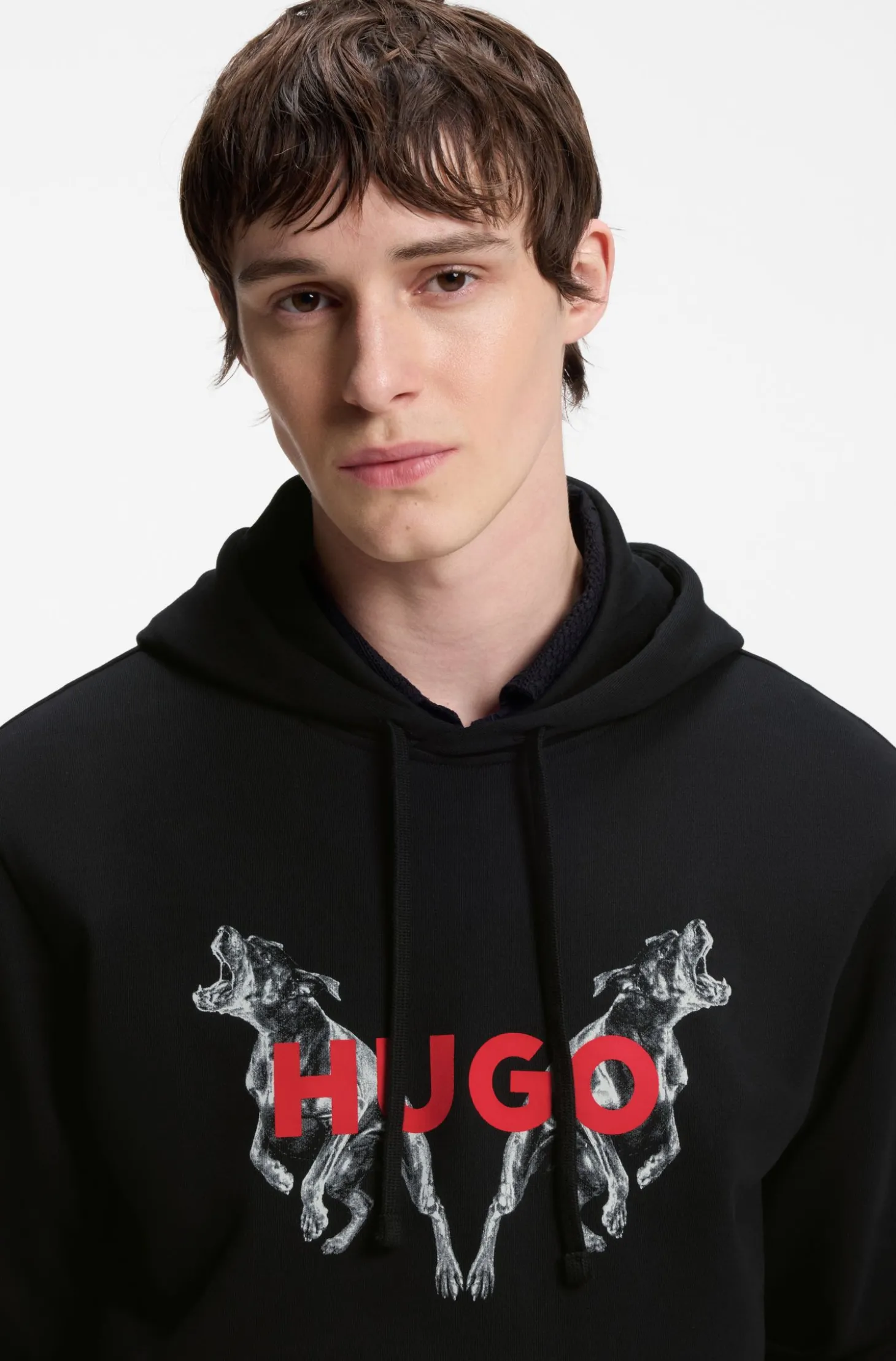Hoodie aus Baumwoll-Terry mit Grafik-Prints von Tieren