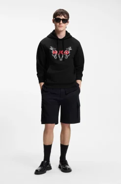 Hoodie aus Baumwoll-Terry mit Grafik-Prints von Tieren