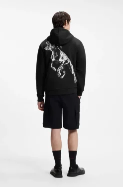 Hoodie aus Baumwoll-Terry mit Grafik-Prints von Tieren