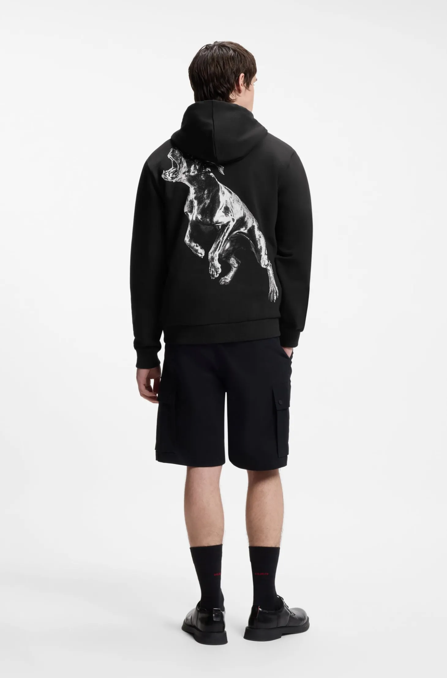 Hoodie aus Baumwoll-Terry mit Grafik-Prints von Tieren