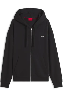 Hoodie aus Baumwoll-Terry mit Reißverschluss und Logo-Schriftzug