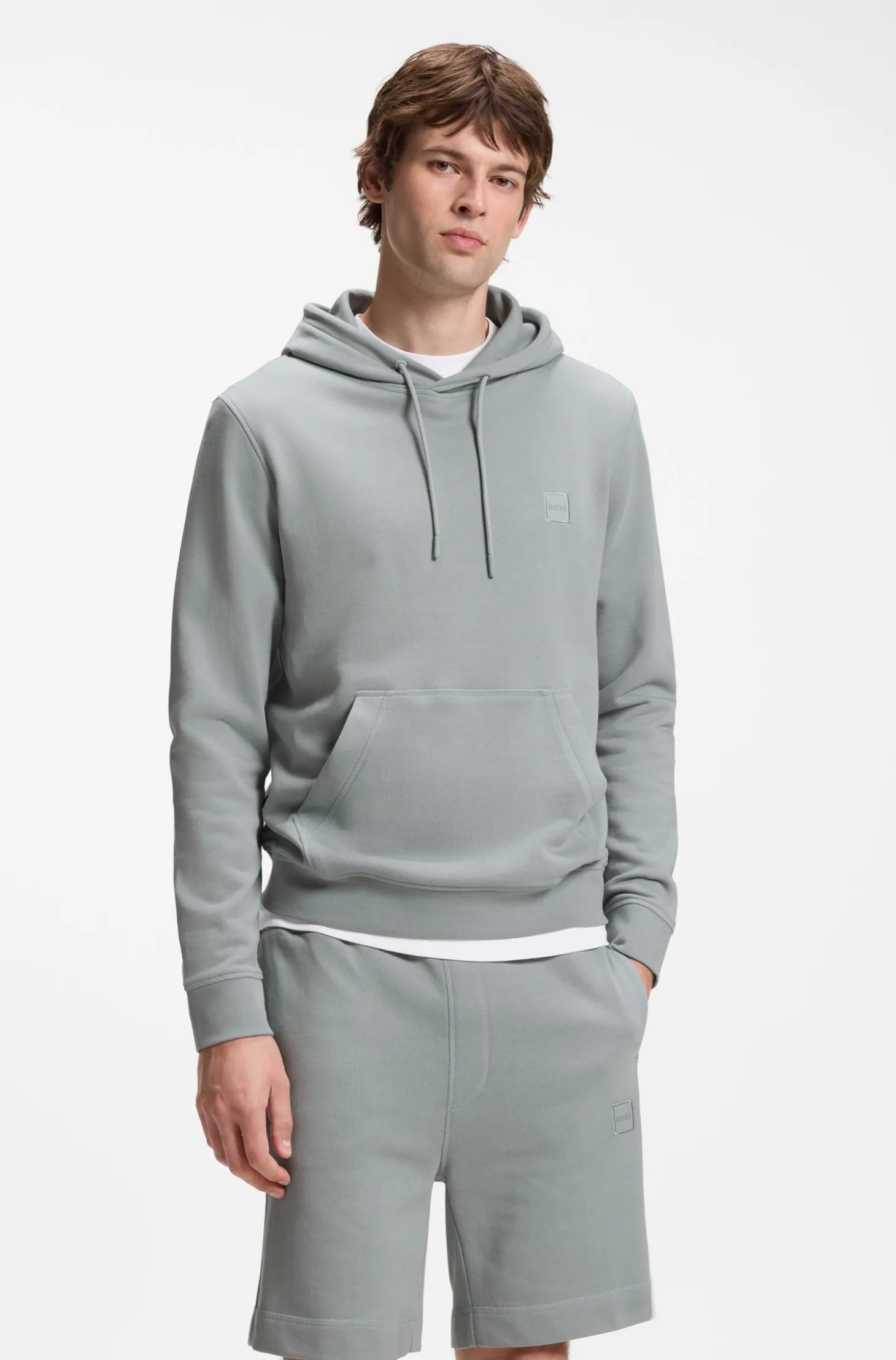 Hoodie aus Baumwoll-Terry mit Logo-Aufnäher