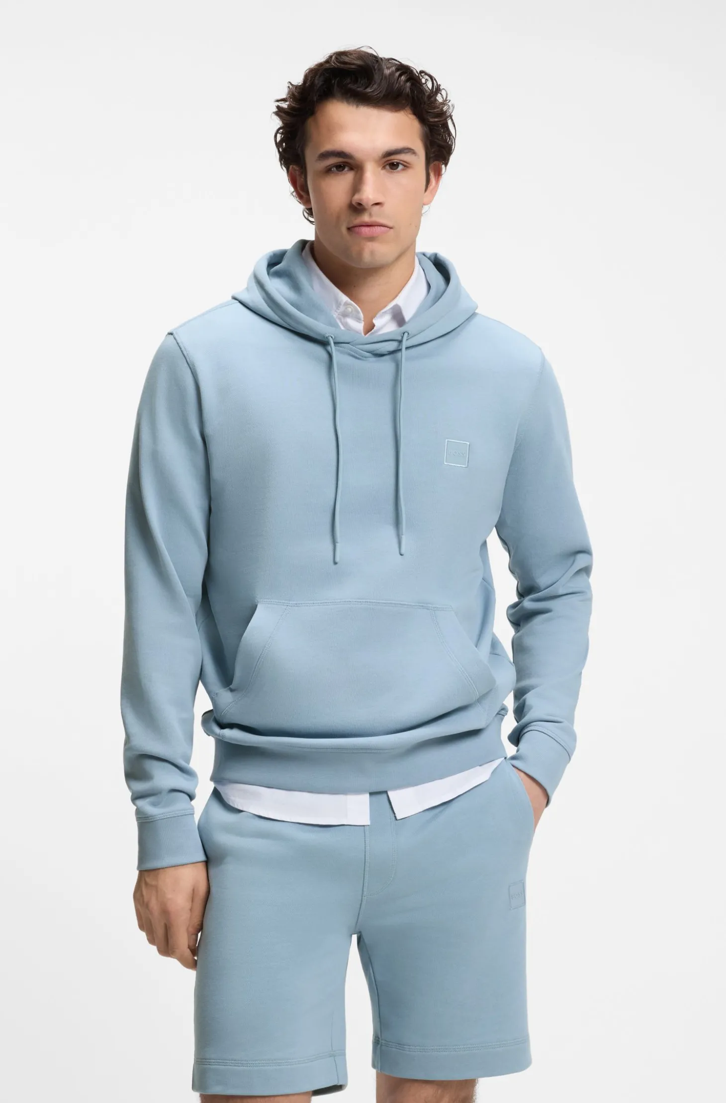 Hoodie aus Baumwoll-Terry mit Logo-Aufnäher